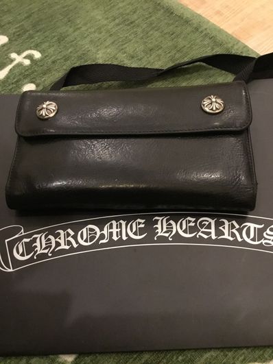 クロムハーツベビーレザー ウォレット ブラック CHROME HEARTS