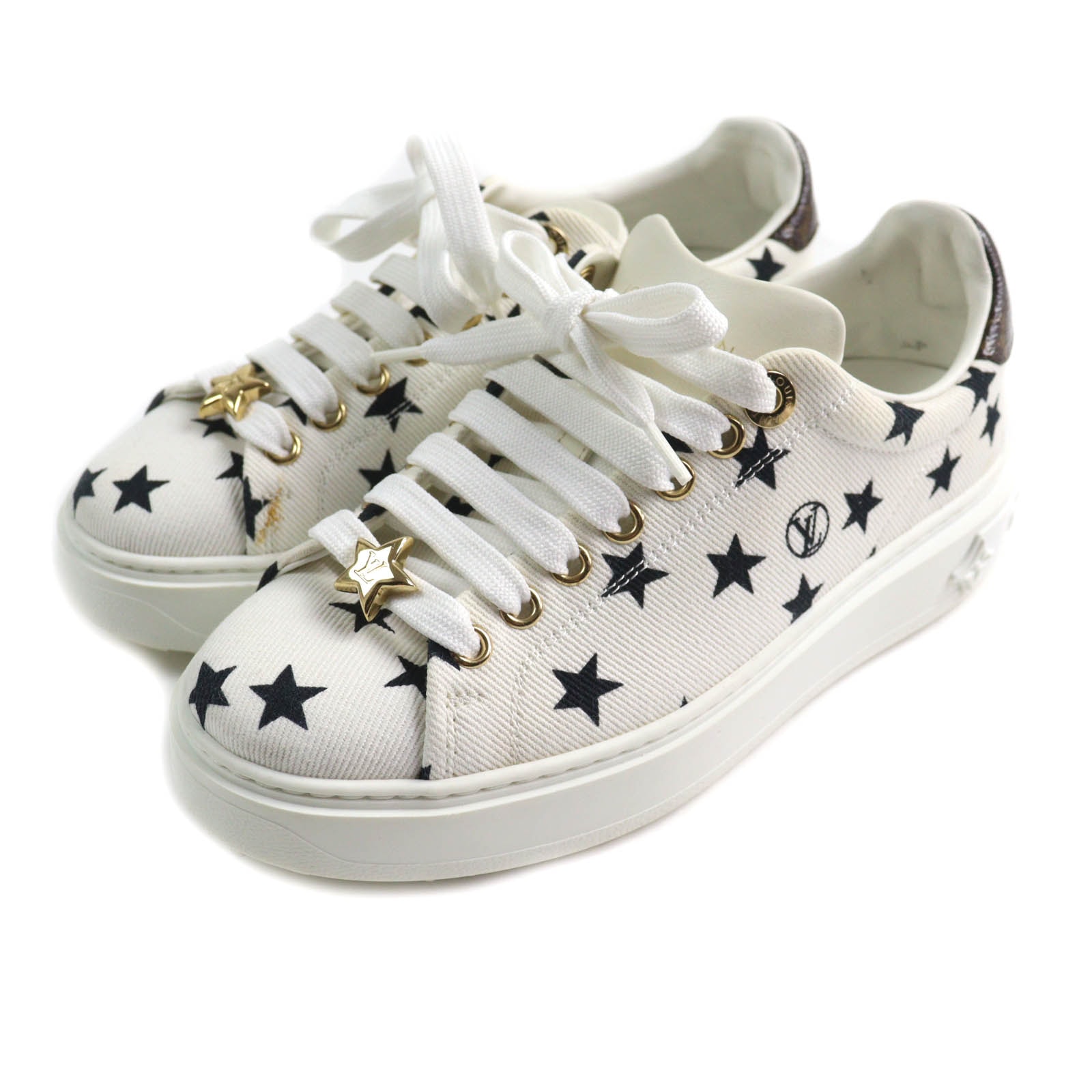 美品 ルイヴィトン スニーカー タイムアウト・ライン ホワイト レディース 35