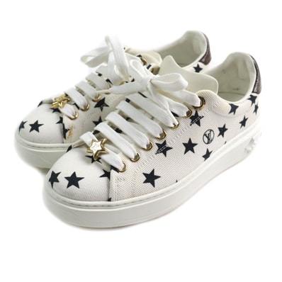 美品 ルイヴィトン スニーカー タイムアウト・ライン ホワイト レディース 35