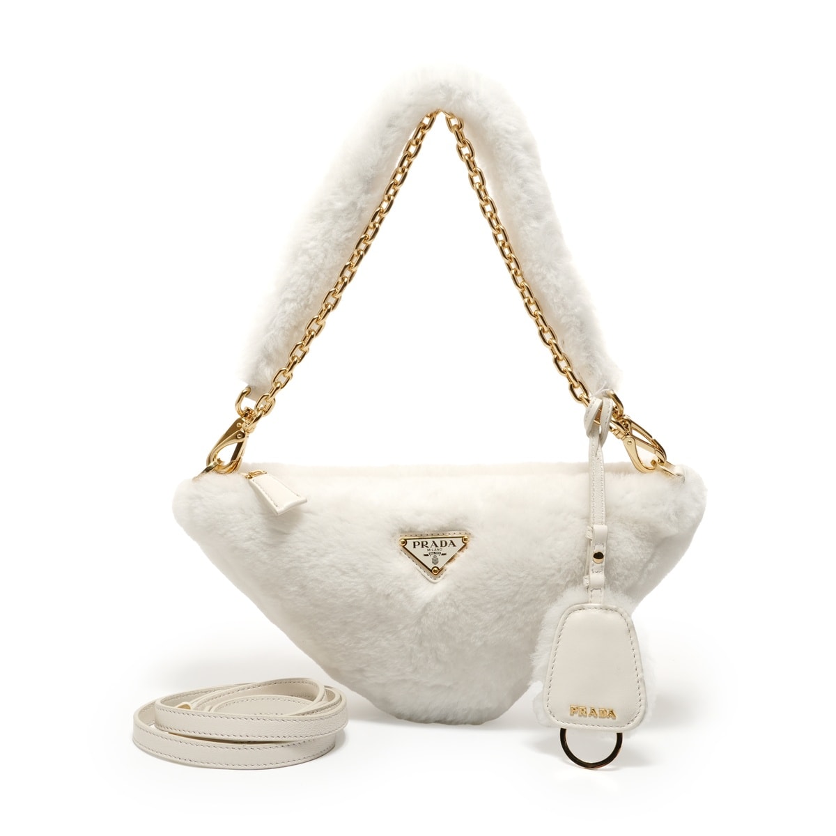 プラダ PRADA 三角ロゴ ウール シアリング 3way ショルダーバッグ【中古】