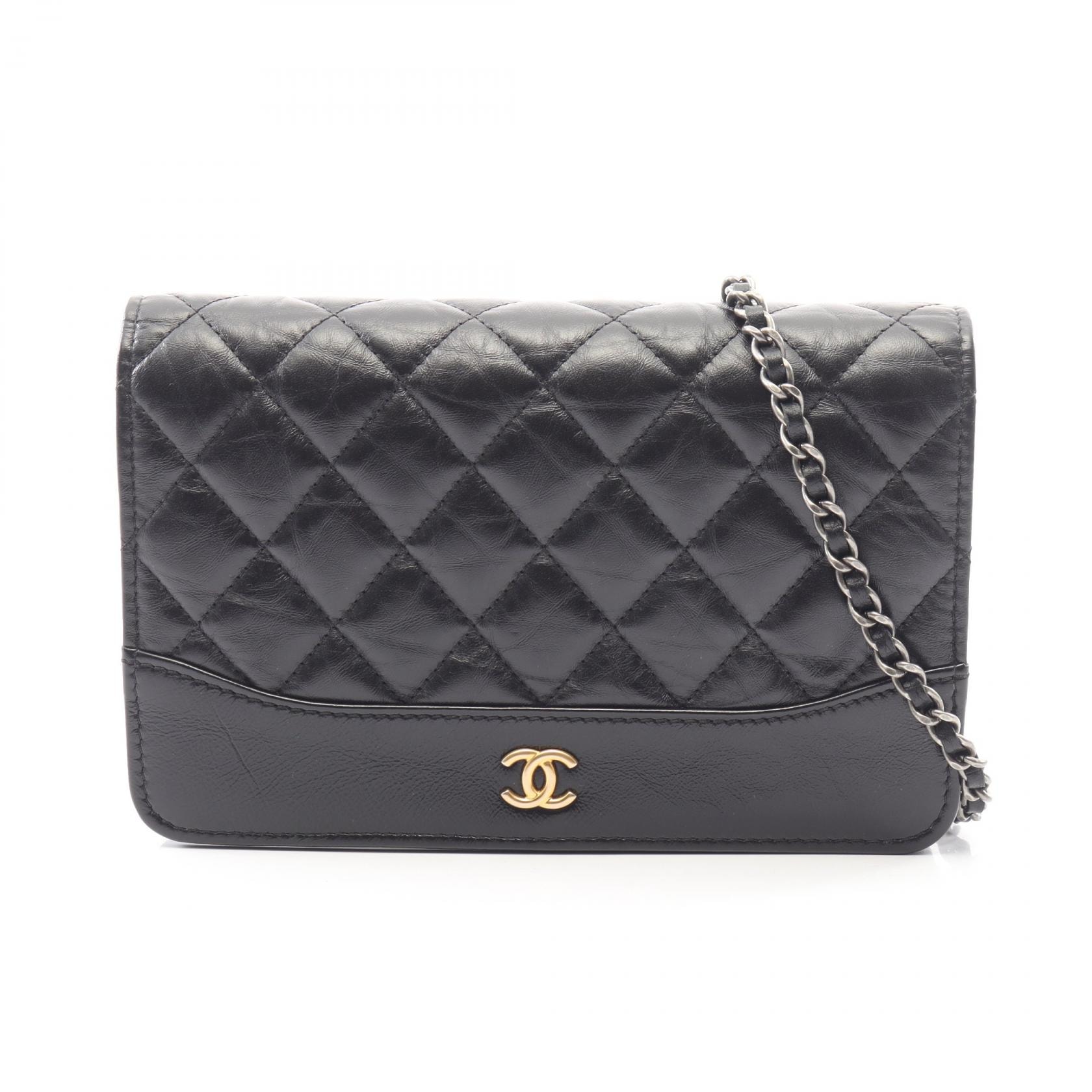 シャネル CHANEL ガブリエル ドゥ シャネル ショルダーバッグ バッグ レザー シャイニーカーフスキン レディース ブラック系 A84389 【中古】