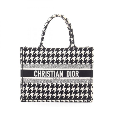 ディオール Dior BOOK TOTE ブックトート ミディアム 千鳥格子 トートバッグ バッグ キャンバス レディース ホワイト系 / ブラック系 【中古】