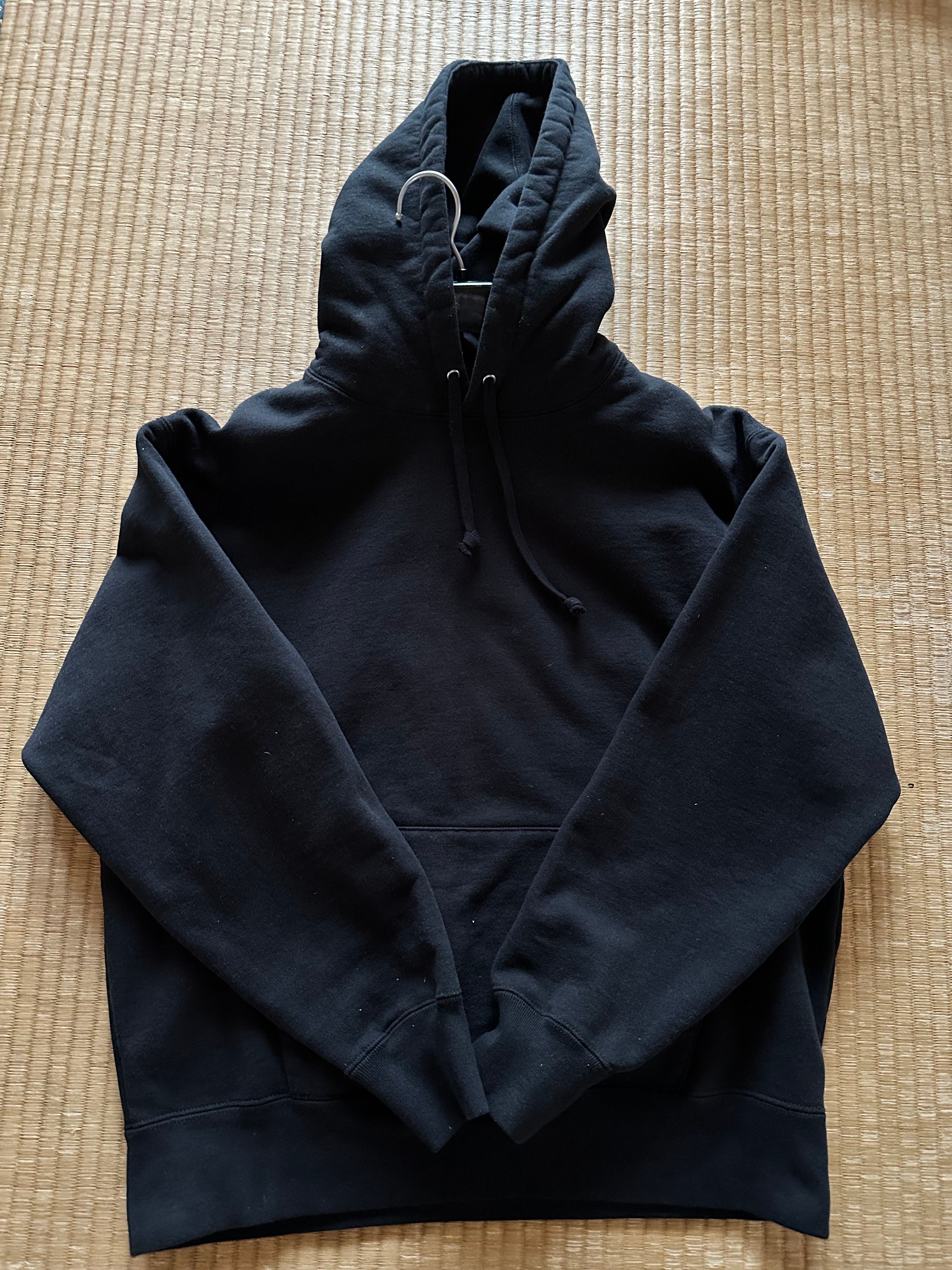 Supreme Satin Applique Hooded Sweatshirt "Black"