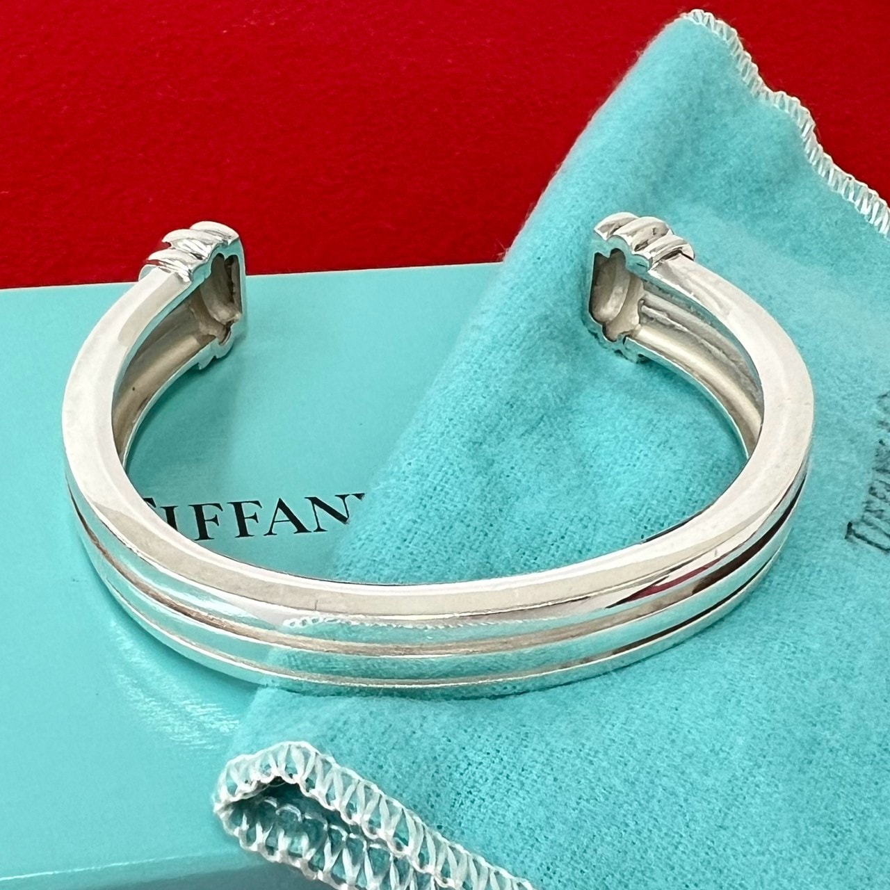 TIFFANY&Co. ティファニー グルーブド カフ バングル シルバー925 バングル シルバー
 28288