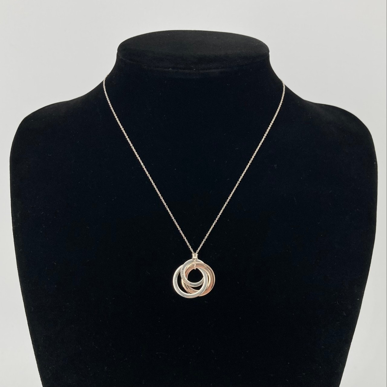 TIFFANY&Co.(ティファニー) 1837 インターロッキング サークル Ag925/ルベドメタル ネックレス 5.21g シルバー×ピンクゴールド