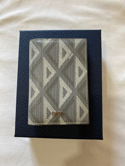 Dior Bi-Fold Card Holder CD Diamond Canvas "Gray"