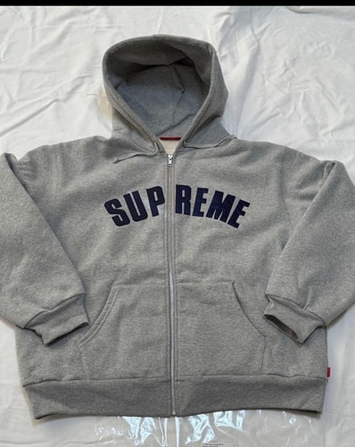 Supreme Arc Thermal Zip Up Hooded Sweatshirt "Heather Grey"