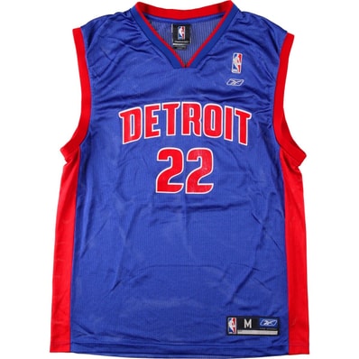 古着 リーボック Reebok NBA DETROIT PISTONS デトロイト ピストンズ メッシュ Vネック ゲームシャツ レプリカユニフォーム メンズM相当/eaa662658