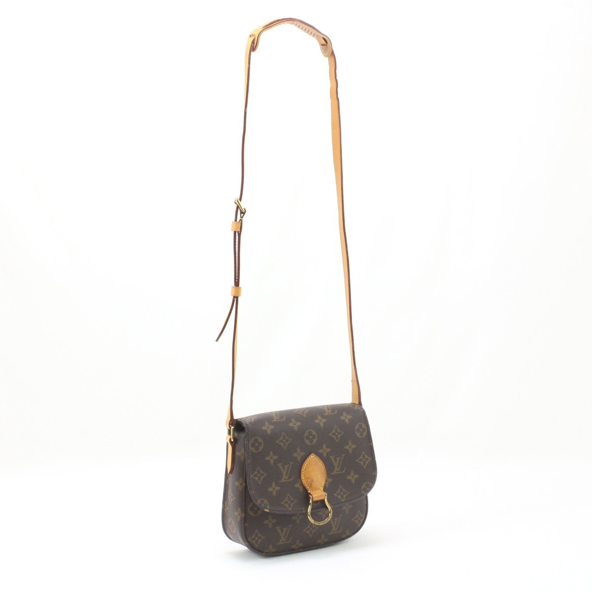 $$ LOUIS VUITTON ルイヴィトン ショルダーバッグモノグラム サン・クルー 中のひだ部分ヒビ割れ有 M51243