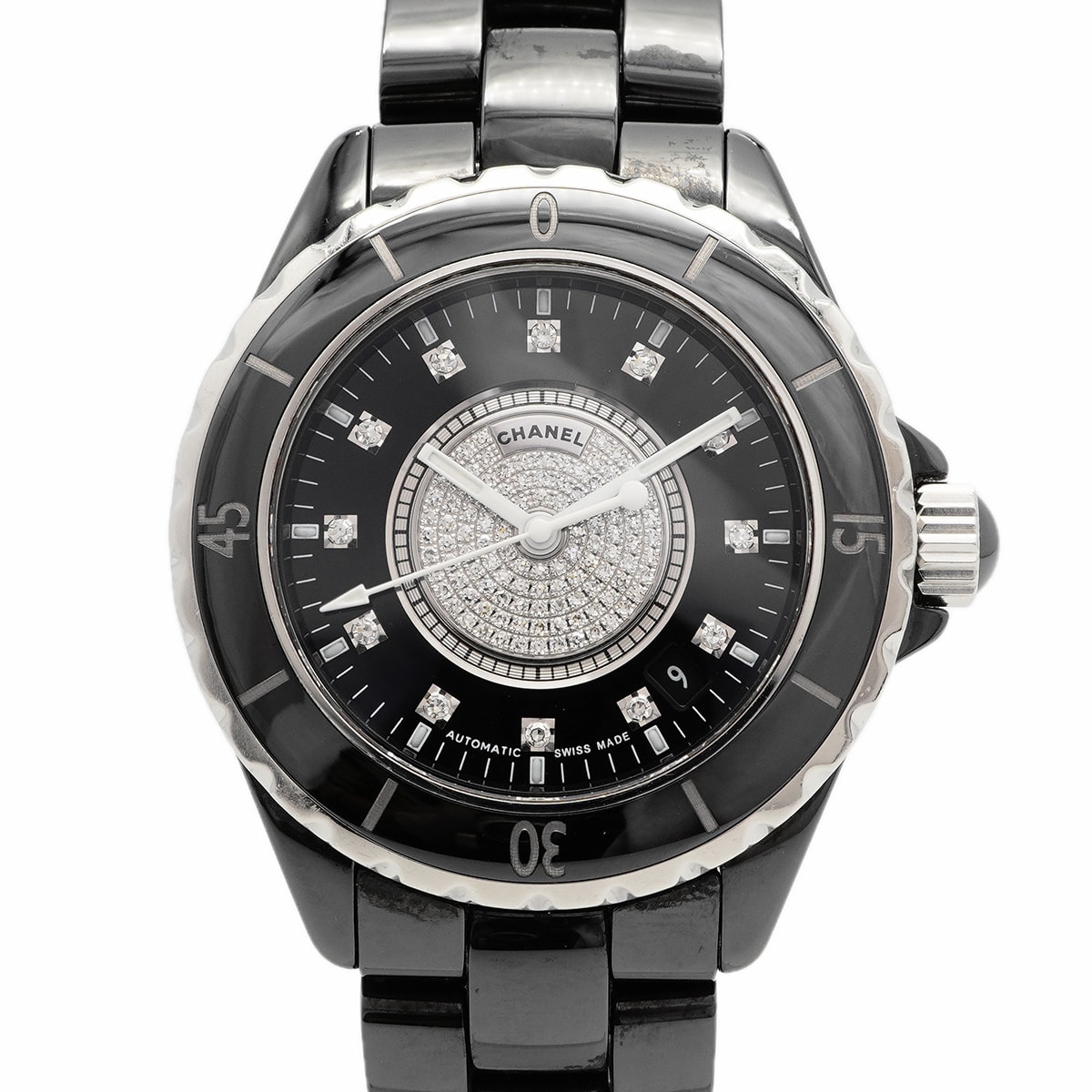 ★SALE【6wdc0211】シャネル J12 H1757 黒文字盤【中古】腕時計 メンズ