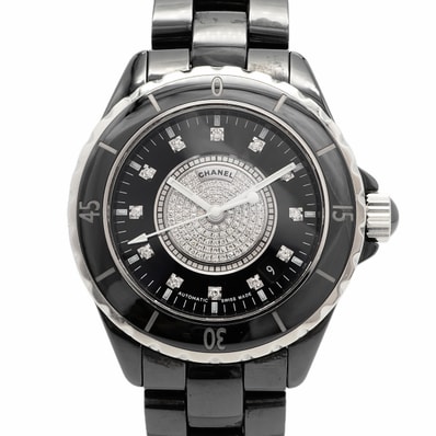 ★SALE【6wdc0211】シャネル J12 H1757 黒文字盤【中古】腕時計 メンズ