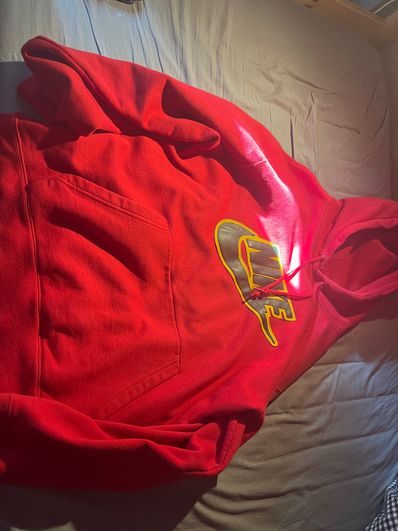 Supreme / Nike® Leather Appliqué Hooded Sweatshirt "Red"