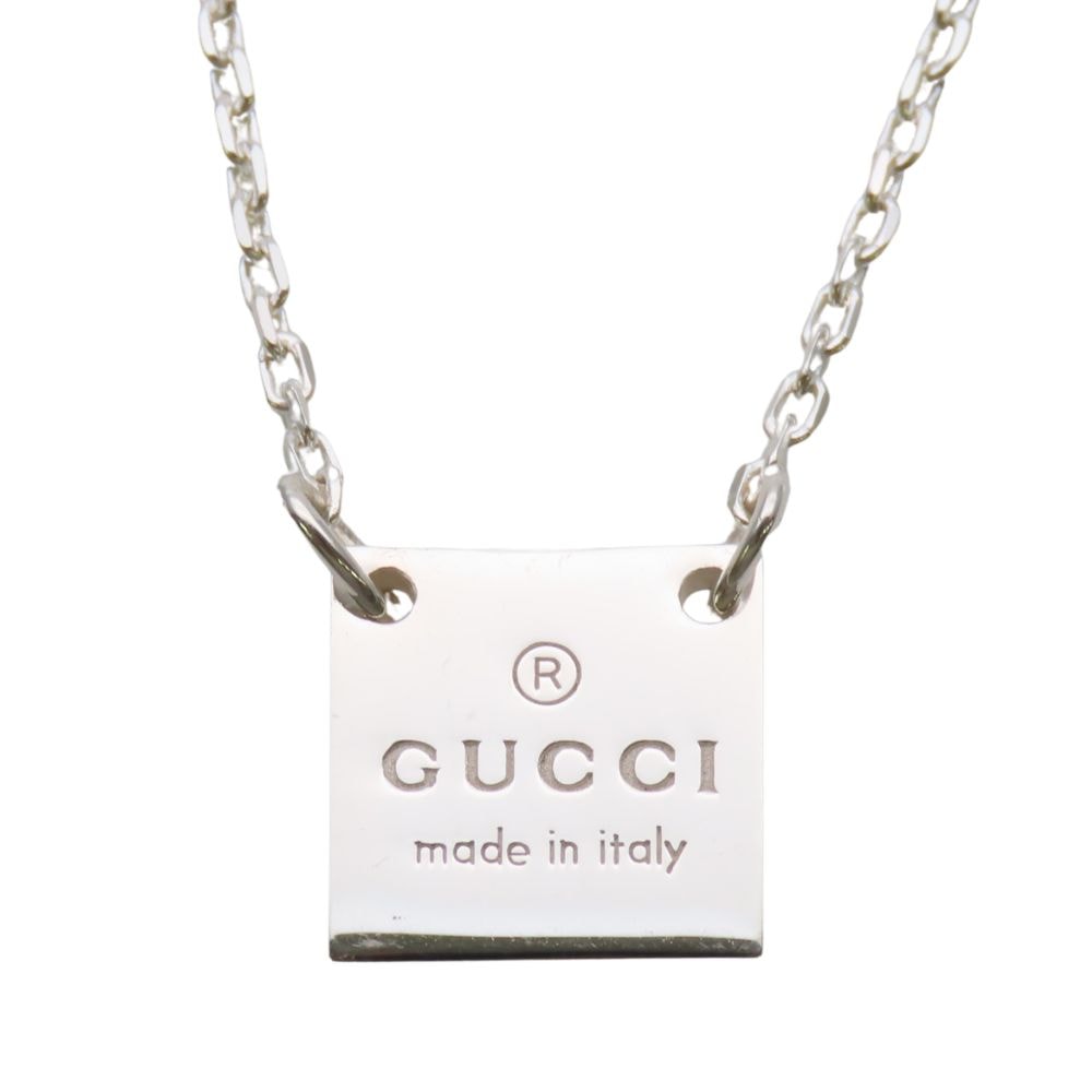 【中古】 グッチ ネックレス スクエアプレート シルバー925 約5.8g シルバー アクセサリー レディース 女性 GUCCI