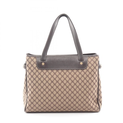 セリーヌ CELINE マカダム ハンドバッグ バッグ キャンバス レザー レディース ベージュ系 / ブラウン系 【中古】