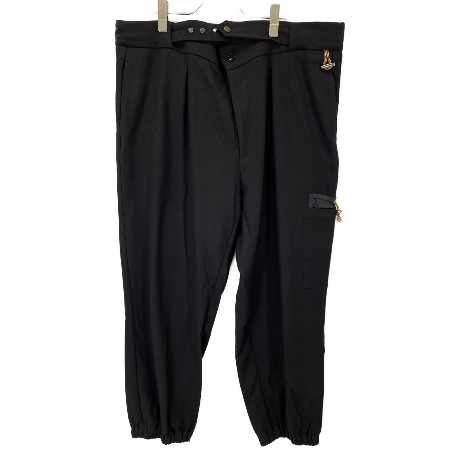 エトロ 1G516 ブラック サイドポケット リブテーパードパンツ 56