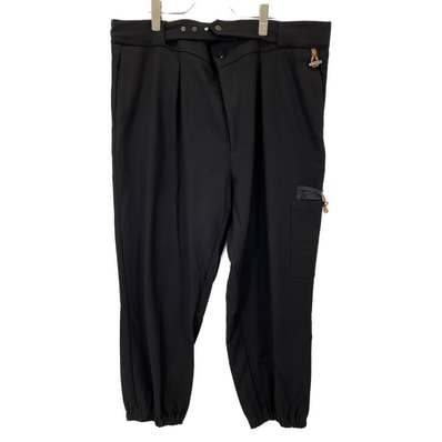 エトロ 1G516 ブラック サイドポケット リブテーパードパンツ 56