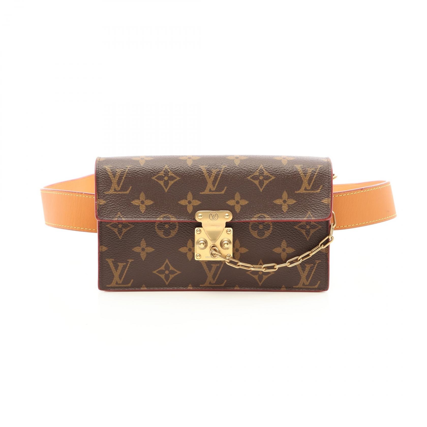ルイ・ヴィトン LOUIS VUITTON Sロック ベルトポーチ PM ウエストバッグ ボディバッグ バッグ PVCコーティングキャンバス レザー モノグラム メンズ ブラウン系 M44667 【中古】