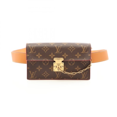 ルイ・ヴィトン LOUIS VUITTON Sロック ベルトポーチ PM ウエストバッグ ボディバッグ バッグ PVCコーティングキャンバス レザー モノグラム メンズ ブラウン系 M44667 【中古】