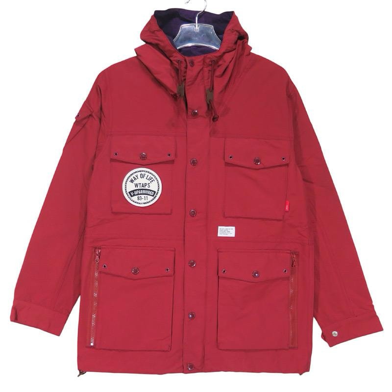 WTAPS ダブルタップス 11AW PARASMOCK/JACKET.NYCO.GROSGRAIN.60/40 112LTDT-JKM06 パラスモック ジャケット ナイロン コットン レッド アウター マウンテンパーカー サイズ1(S)