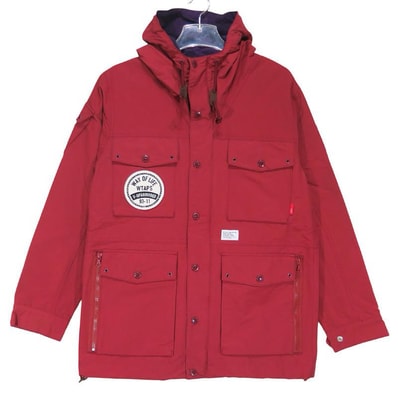 WTAPS ダブルタップス 11AW PARASMOCK/JACKET.NYCO.GROSGRAIN.60/40 112LTDT-JKM06 パラスモック ジャケット ナイロン コットン レッド アウター マウンテンパーカー サイズ1(S)