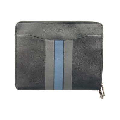 〇〇COACH コーチ ストライプ タブレットケース クラッチバッグ セカンドバッグ F66312 ブラック x ブルー