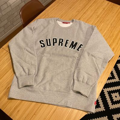 Supreme Arc Logo Crewneck "Heather Grey"