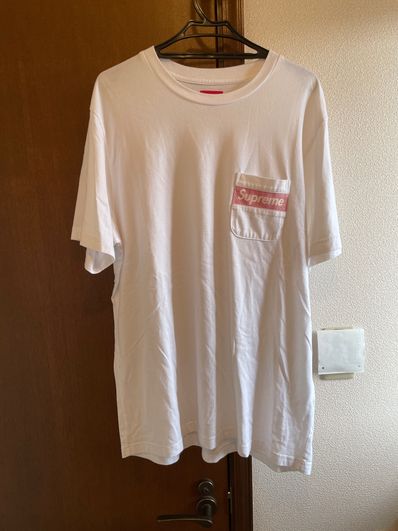 Supreme Mesh Stripe Pocket Tee "White"