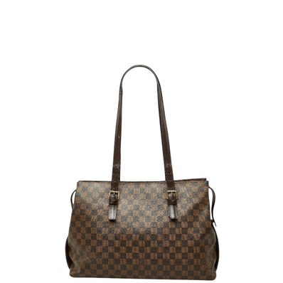 ルイ ヴィトン ダミエ チェルシー トートバッグ ショルダーバッグ N51119 ブラウン PVC レザー レディース LOUIS VUITTON 【中古】