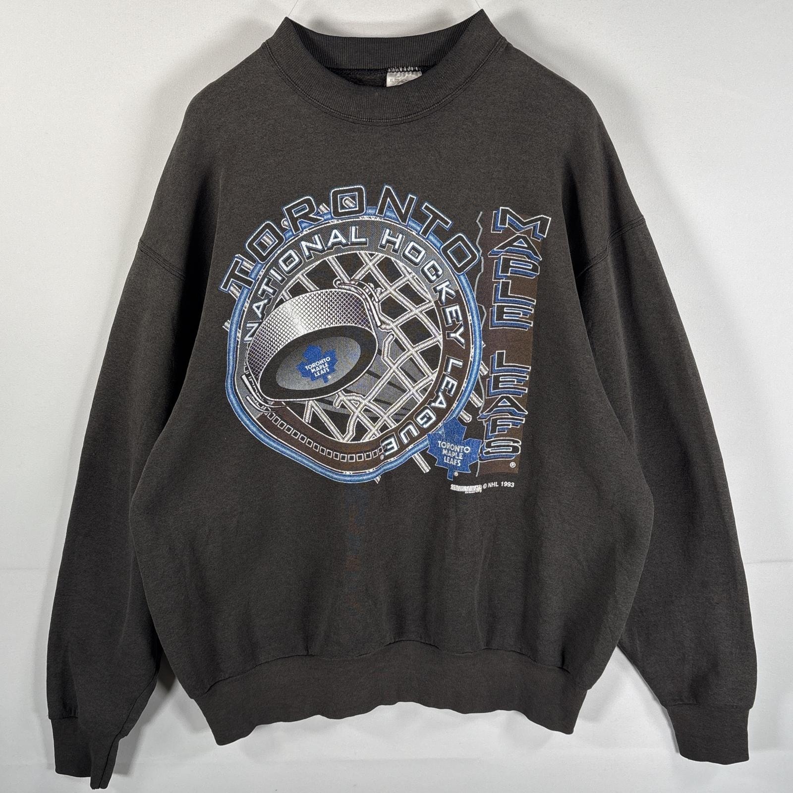 古着 90's/90年代 フルーツオブザルーム FRUIT OF THE LOOM スウェット トロントメープルリーフス NHL トレーナー XL  ダークグレー メンズ