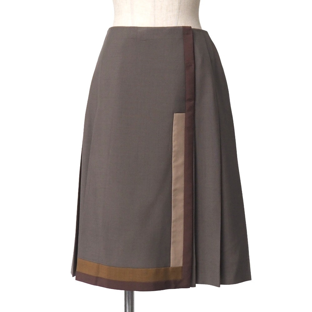 A (未使用に近い)】□美品□PRADA プラダ スカート サイズ40 プリーツ