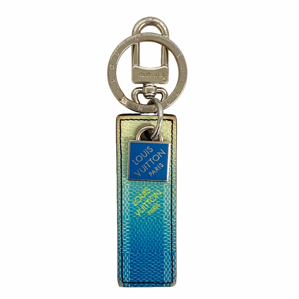 ★最終価格【6he5733】ルイヴィトン キーホルダー・チャーム ポルトクレダミエストライプス M00735 ブルーヴェール【中古】メンズ