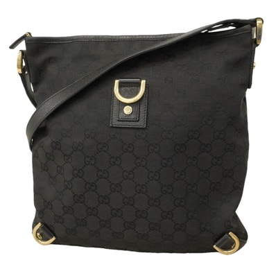 ★最終価格【6db1073-k】グッチ ショルダーバッグ GGキャンバス/アビー 131326 キャンバス ブラック シャンパンゴールド金具【中古】レディース