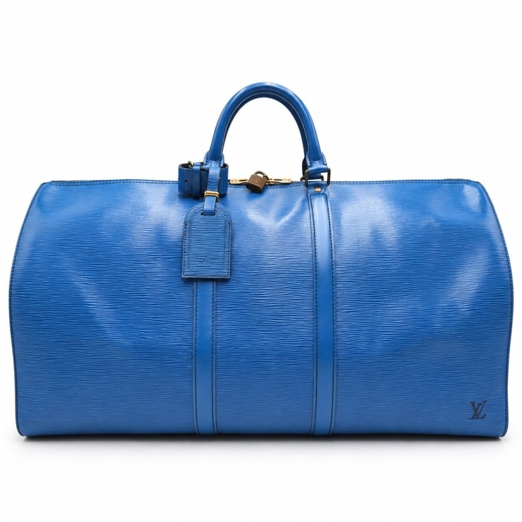 LOUIS VUITTON(ルイ・ヴィトン)キーポル55 ヴィンテージ ボストンバッグ エピ ブルー レザー ゴールド金具 大容量 旅行バッグ メンズ レディース【中古】