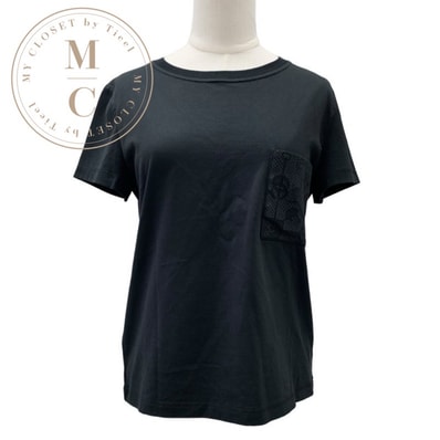 エルメス HERMES トップス コットン ブラック 未使用 Tシャツ