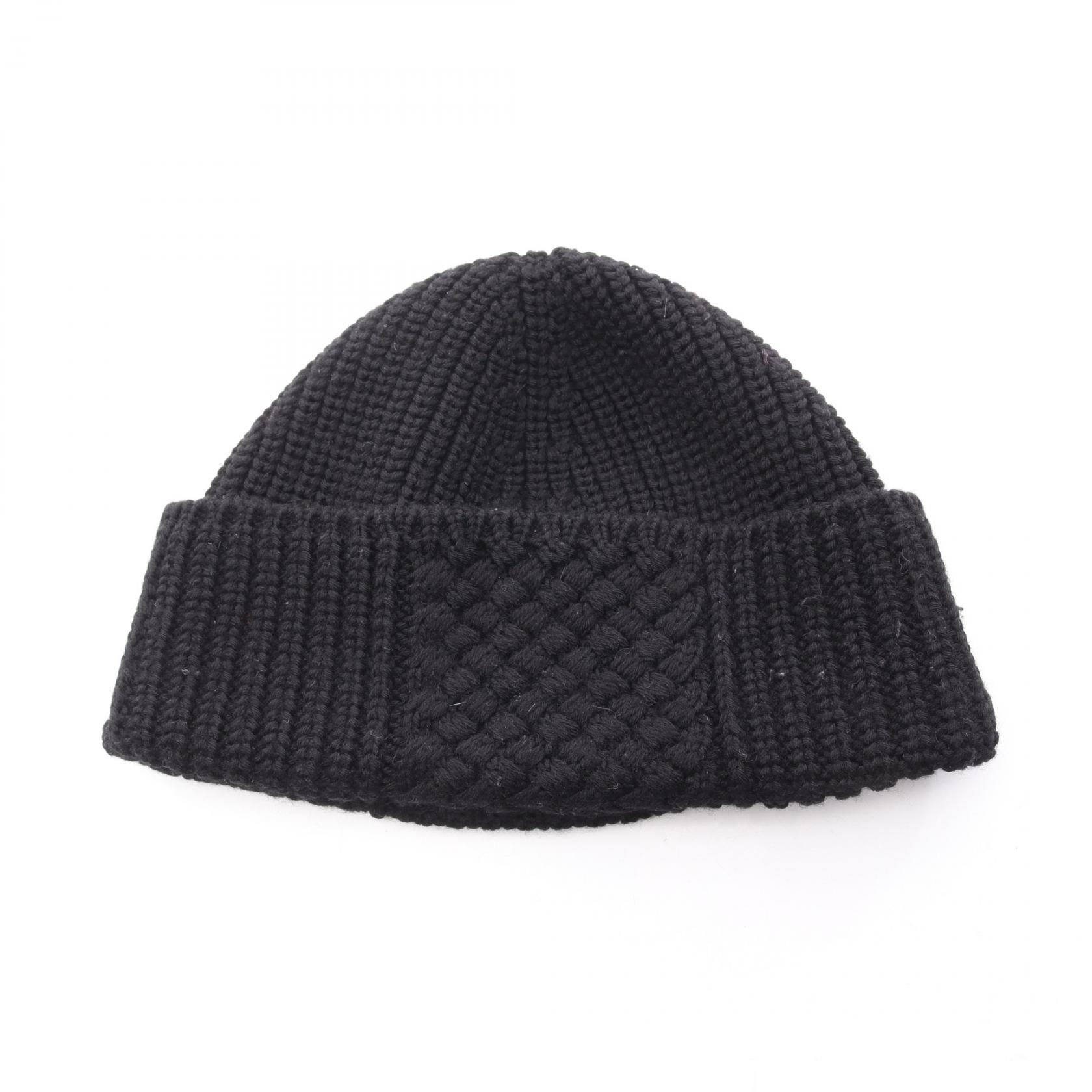 ルイ・ヴィトン LOUIS VUITTON ニットキャップ 帽子 ウール メンズ レディース ブラック系 【中古】