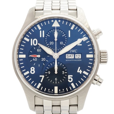 ★SALE【6wfc0221】IWC アイダブリューシー シャフハウゼン パイロットウォッチ プティ プランス IW377717 青文字盤【中古】腕時計 メンズ