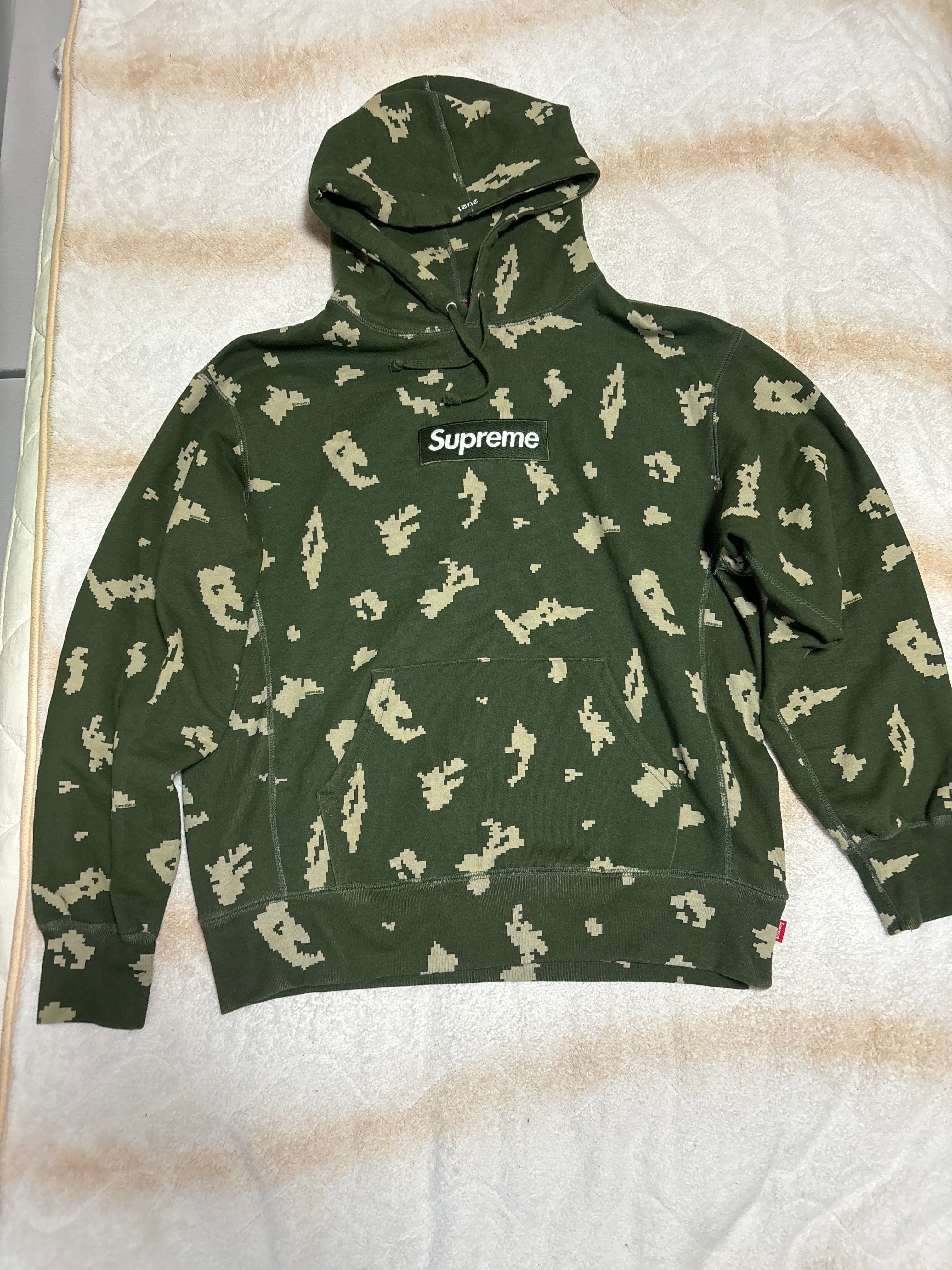 Supreme Box Logo Hooded Sweatshirt "Olive Russian Camo" (21FW)