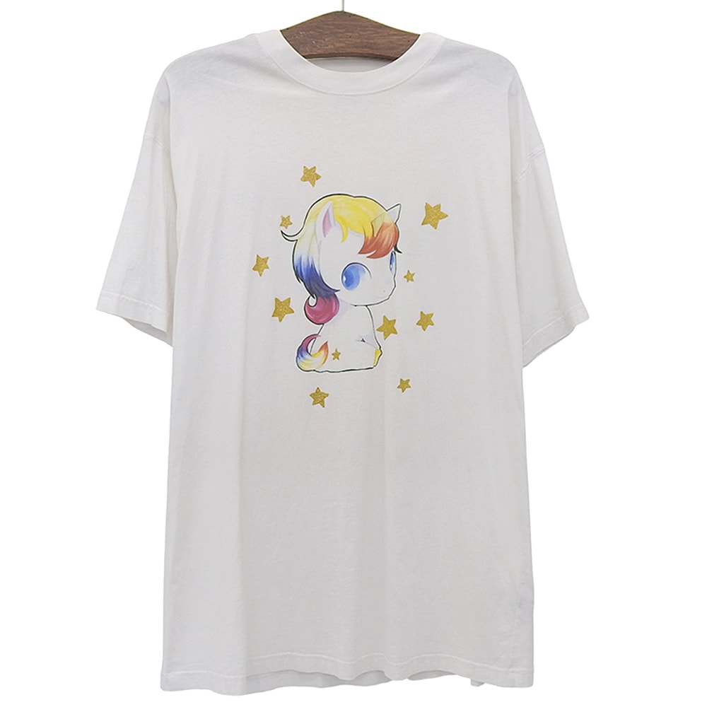 ヴェトモン コットン ユニコーン プリント Tシャツ トップス メンズ 白 ホワイト XS UAH21TR563 20AW XS