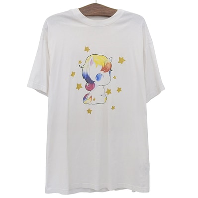 ヴェトモン コットン ユニコーン プリント Tシャツ トップス メンズ 白 ホワイト XS UAH21TR563 20AW XS