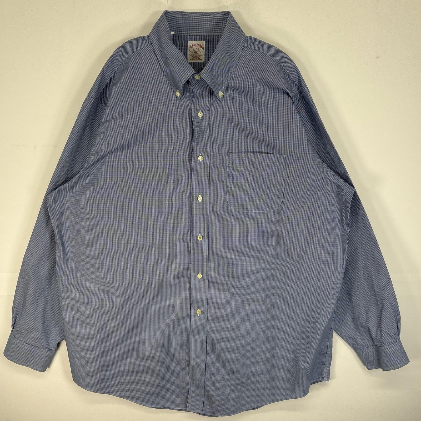 古着 ブルックスブラザーズ Brooks Brothers 長袖シャツ 千鳥格子 REGULAR FIT 346 XL  ブルー系 チェック メンズ