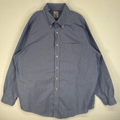 古着 ブルックスブラザーズ Brooks Brothers 長袖シャツ 千鳥格子 REGULAR FIT 346 XL ブルー系 チェック メンズ