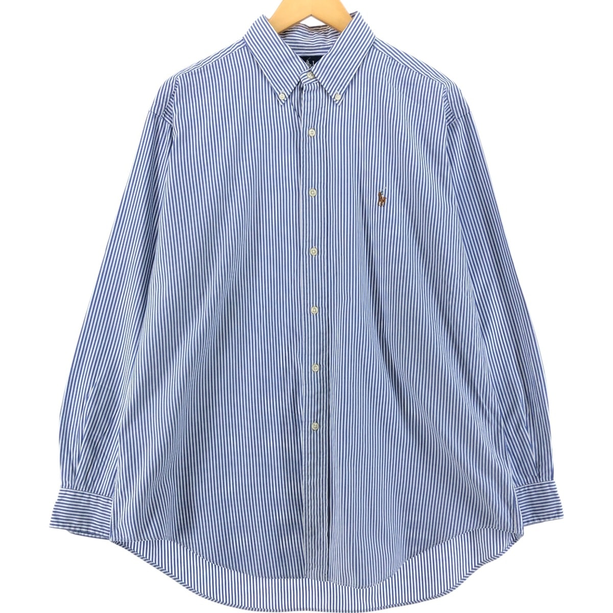 古着 ラルフローレン Ralph Lauren YARMOUTH 長袖 ボタンダウンストライプシャツ メンズL相当/eaa536469