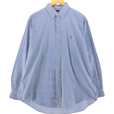 古着 ラルフローレン Ralph Lauren YARMOUTH 長袖 ボタンダウンストライプシャツ メンズL相当/eaa536469