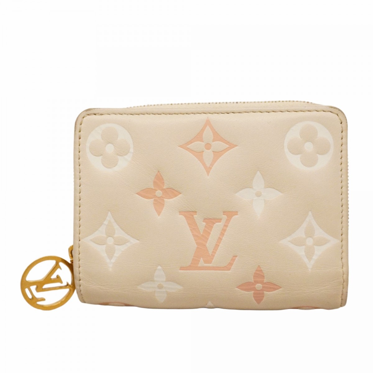 【6dc3730】ルイヴィトン 財布 モノグラム・エンボス ポルトフォイユルー M82291 ベージュ【中古】レディース