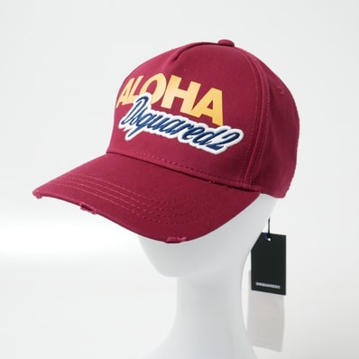 ■美品■DSQUARED2 ディースクエアード ALOHA キャップ サイズFREE ベースボールキャップ ダメージ加工 ブランド古着【中古】20260804/RB0253