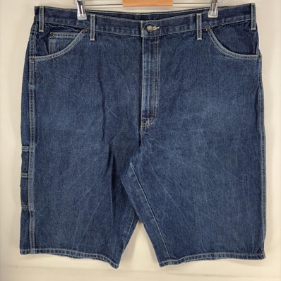 古着 ディッキーズ Dickies パンツ ツールポケット ワンポイントロゴ ジッパー ハーフ ショート 大きいサイズ w42 ブルー系 メンズ