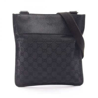 グッチ GUCCI GGキャンバス ショルダーバッグ バッグ キャンバス レザー レディース ブラック系 27639 【中古】