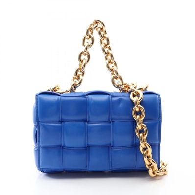 ボッテガヴェネタ BOTTEGA VENETA ザ チェーン カセット 2WAY ショルダーバッグ バッグ レザー7 レディース ブルー系 631421 【中古】