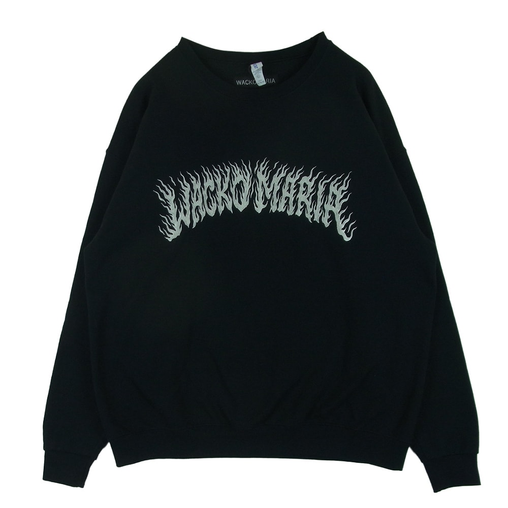 WACKO MARIA ワコマリア 25AW TIM LEHI CREW NECK SWEAT SHIRT TYPE-2 ロゴ刺繍 ティムリーハイ クルーネック スウェット トレーナー ブラック系 XL【中古】