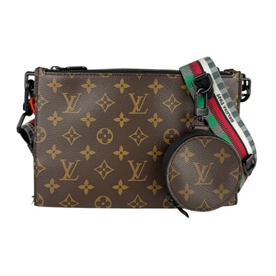 ルイ ヴィトン LOUIS VUITTON 斜め掛けショルダーバッグ モノグラム アンプラント トリオポーチ NM モノグラムキャンバス/モノグラムアンプラント ブラウン/ブラック/マルチカラー メンズ M59681【中古】 z6569